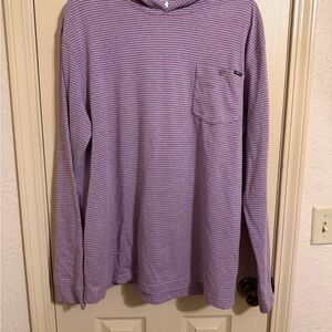Johnnie-O Men's Gunnar Striped Long Sleeve Hooded T-Shirt